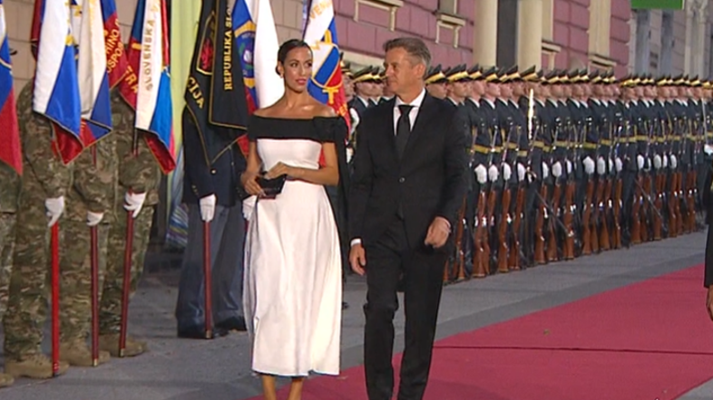 Tina Gaber in Robert na državni proslavi