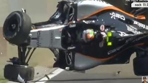 sergio perez madžarska nesreča f1