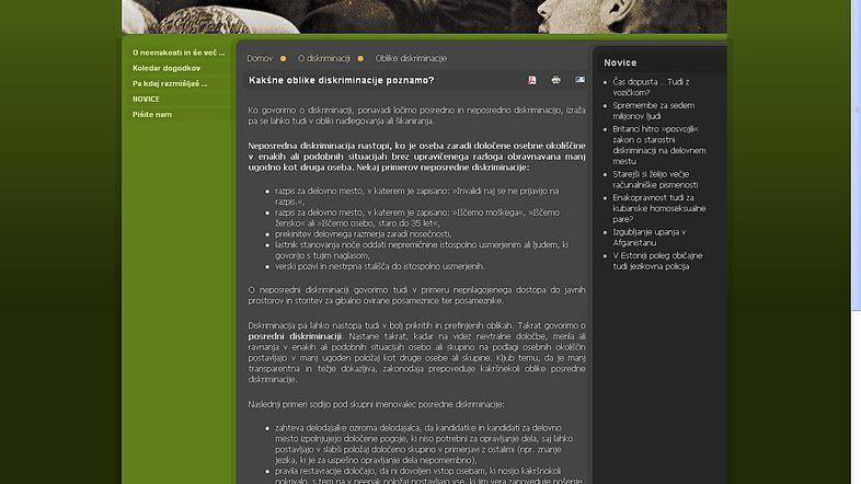 Na spletni strani www.protidiskriminaciji.si lahko izveste vse o različnih vrsta