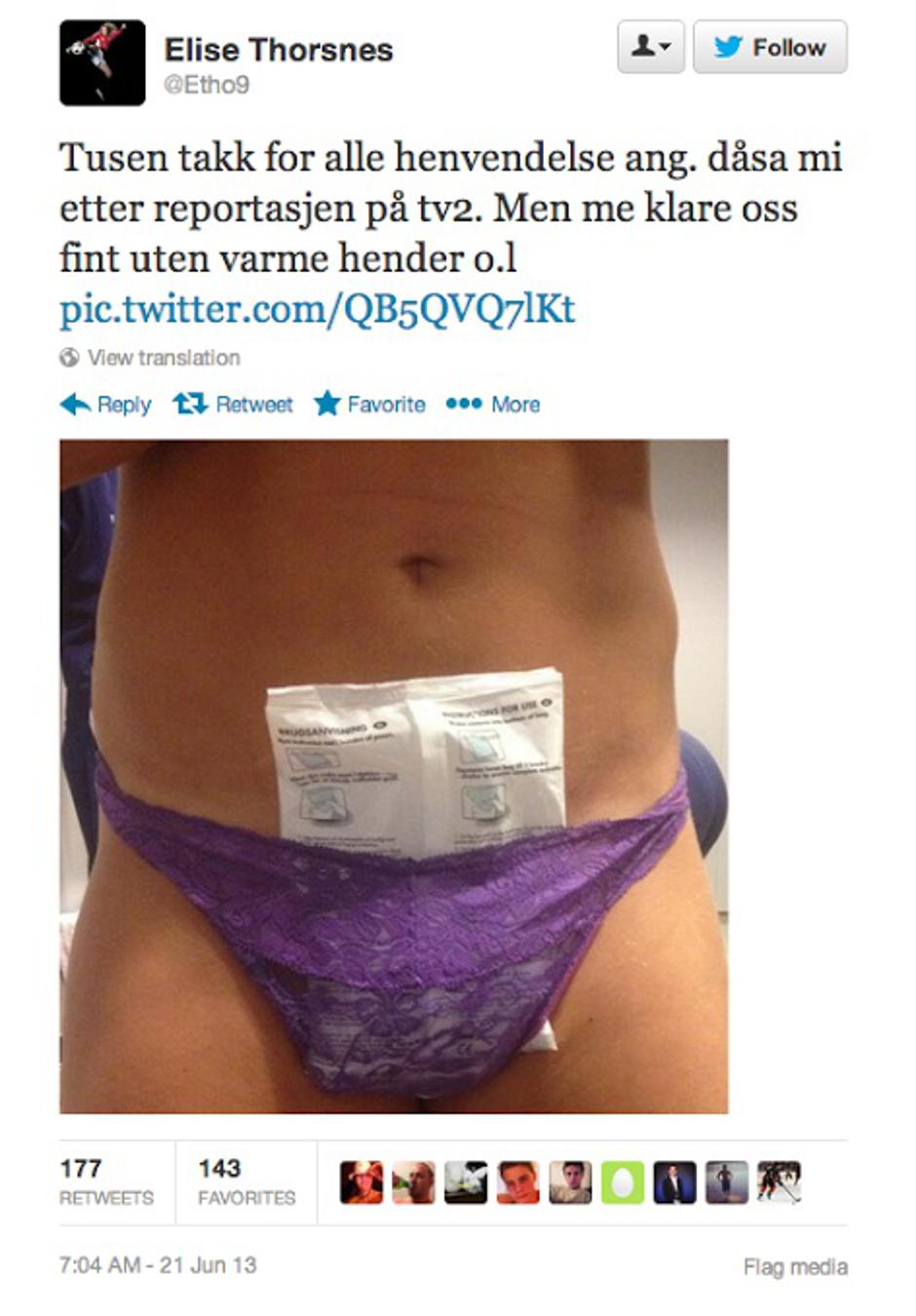 Thorsnes Twitter poškodba spodnjice spodnje hlačke led vrečka | Avtor: Reševalni pas/Twitter