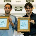Pete Sampras in Roger Federer pred dvobojem