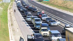 Kolone na avtocesti Ptuj