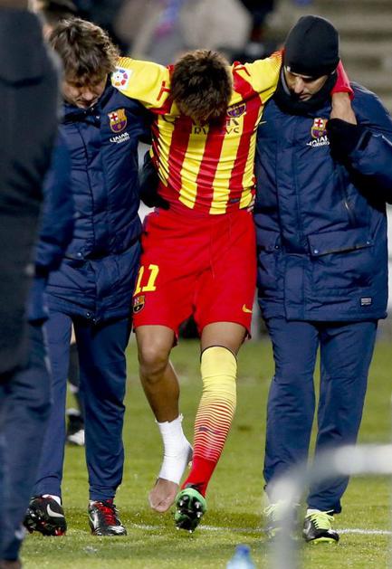 Neymar poškodba Getafe Barcelona španski pokal