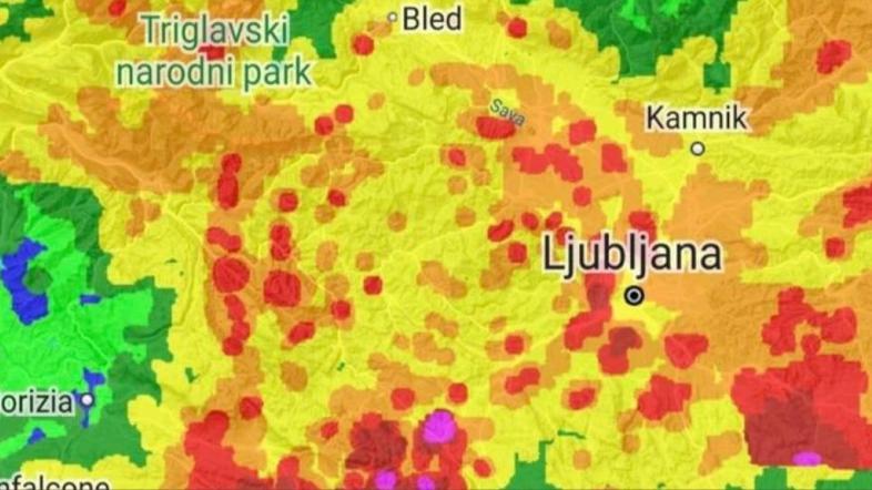 Radarska slika padavin