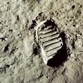 Odtis, ki ga je na Luni pustil Edwin Aldrin.