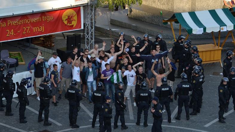 Neredi v središču Ljubljane