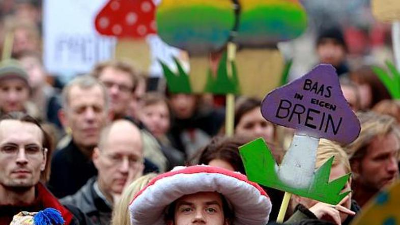 Klobučki so poudarjali namen protesta.