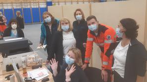 Ekipa Zdravstvenega doma Kranj po končanem cepljenju v vojašnici, Kranj, 3.11.2021