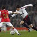 Mathieu Flamini in Kaka na stadionu Emirates.