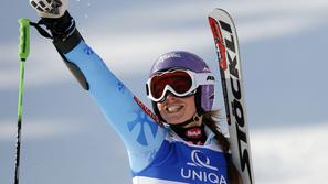 sport 14.02.13. ina Maze, smucarka, Tina Maze of Slovenia reacts during the seco