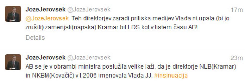 Jerovškov tvit | Avtor: Printscreen Twitter