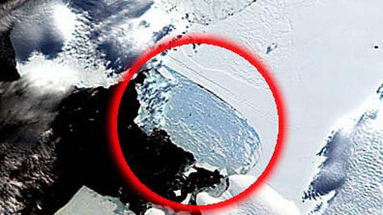 Antarktika je po velikosti peta med sedmimi celinami. Na fotografiji je označena