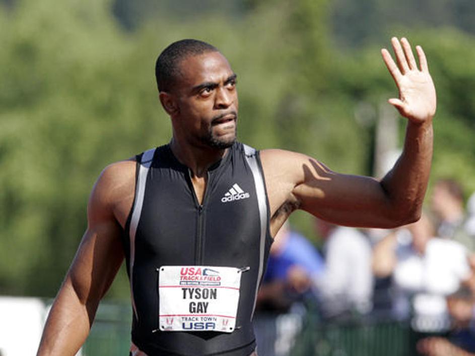 Tyson Gay kljub ravni stezi ni bil niti blizu rekordu Usaina Bolta na zaviti ste