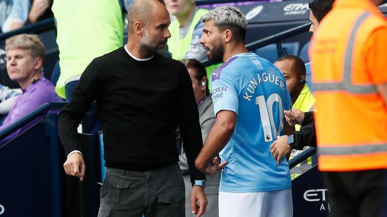 Pep Guardiola in Sergio Agüero