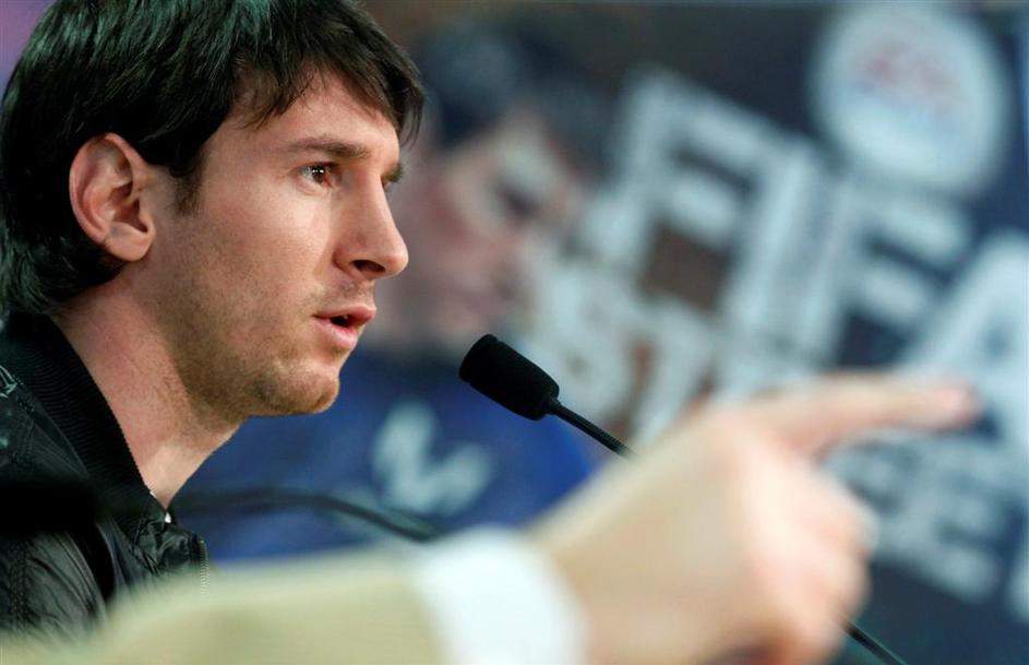 Messi novinarska konferenca Barcelona predstavitev FIFA Street videoigra Joan Ga