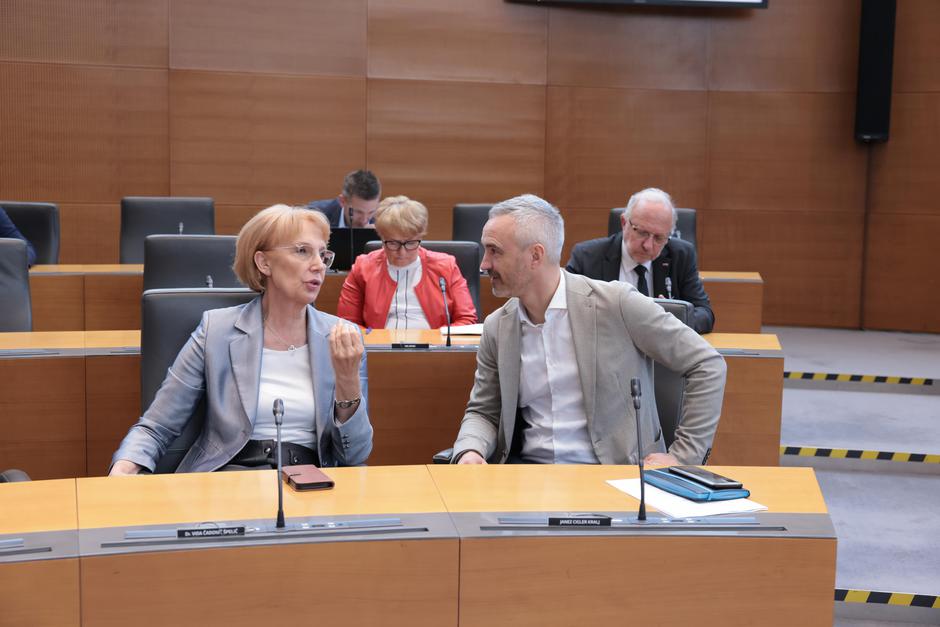 Janez Cigler Kralj in Vida Čadonič Špelič | Avtor: Matija Sušnik/DZ