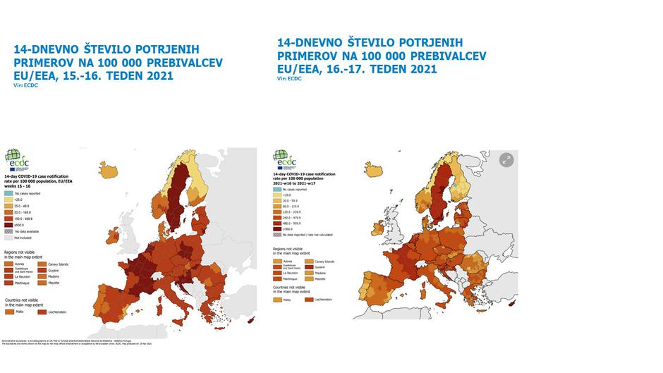 Primerjava po svetu; covid | Avtor: Vlada RS