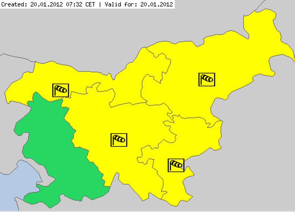 Rumeni alarm  | Avtor: meteolarm.eu