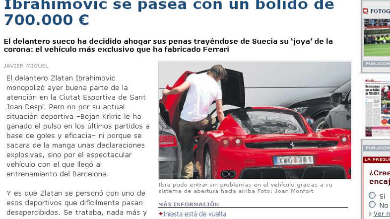 Zlatan Ibrahimović se je takole kobacal v svojo novo ljubezen – enza ferrarija. 