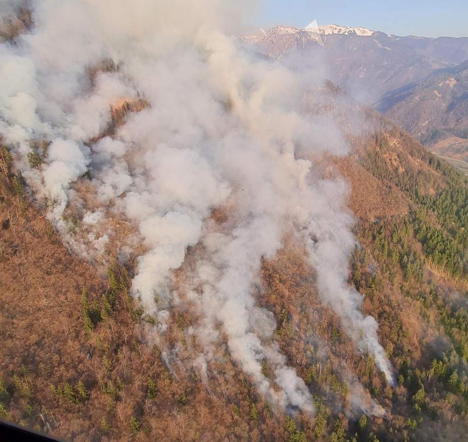 požar, gozd, travniki, Potoče, Potoška gora, občina Preddvor