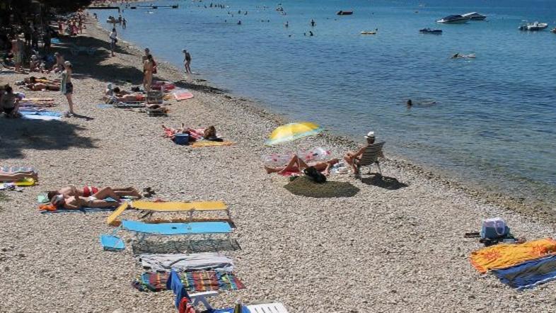 Plaža kampa Straško na otoku Pag.