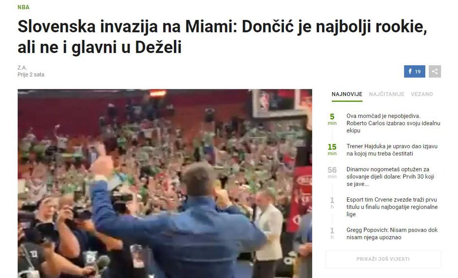 mediji, tekma Dragić, Dončić | Avtor: Prt Scrn