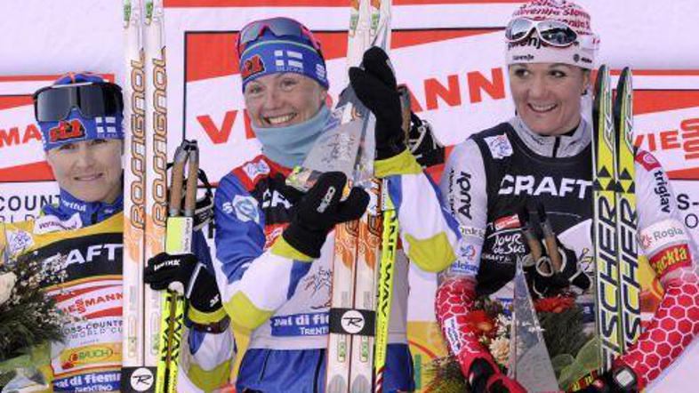 Petra Majdič je v skupnem seštevku zaostala le za Finkama Saarinenovo in Kuitune