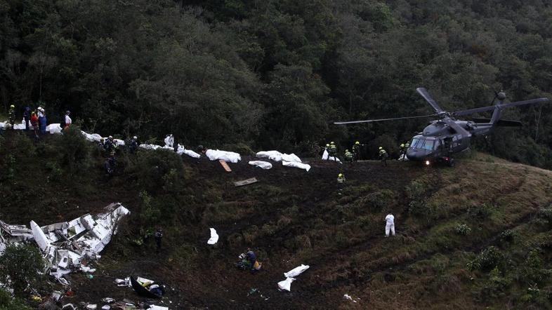 Chapecoense, letalska nesreča, razbitine