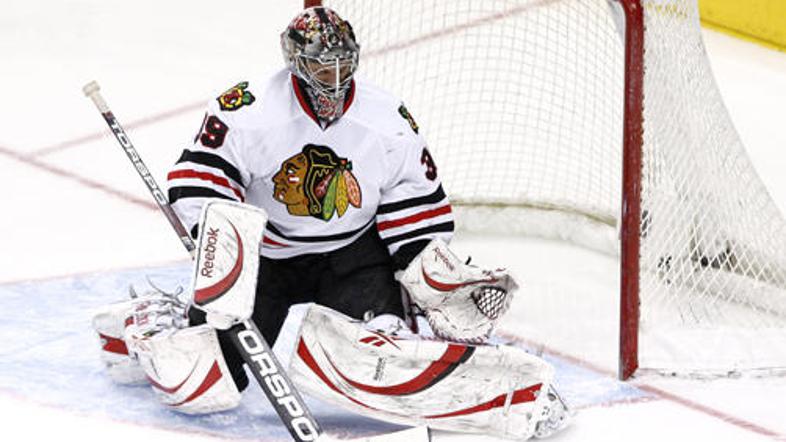 Nikolaj Kabibulin, vratar Chicaga, je Columbusu pomagal do končnice.