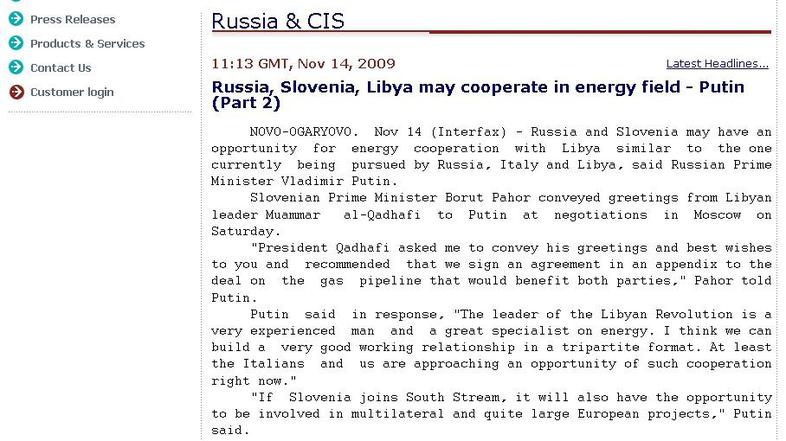 Ruska agencija Interfax prinaša podrobnosti domnevnih Pahorjevih pogovorov. (Fot