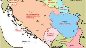 Kraljevina Jugoslavija po okupaciji. Za povečavo kliknite na zemljevid. (Foto: W