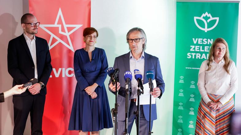 podpis namere o sodelovanju na parlamentarnih volitvah med strankama Vesna in Levica