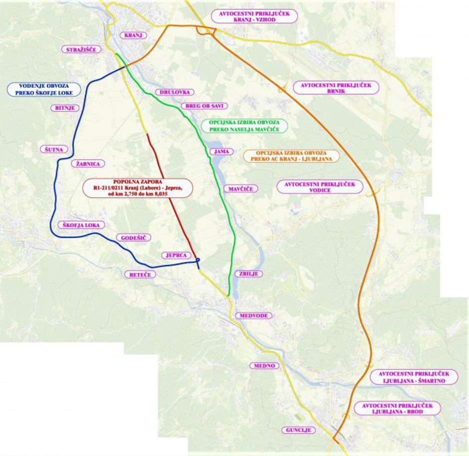 obvoz čez Škofjo Loko, Mavčiče, Jeprca-Labore | Avtor: Gorenjska gradbena družba