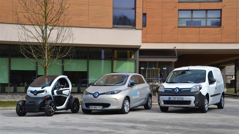 Renault zoe, kangoo in twizzy