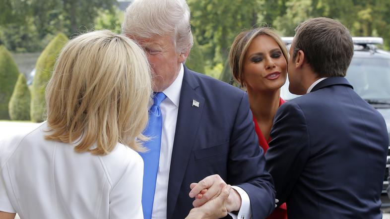 Donald Trump, Emmanuel Macron, Melania