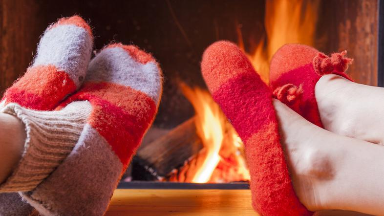 copati ogenj kamin božič