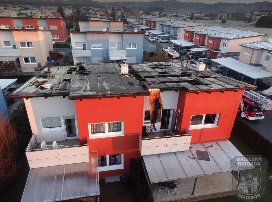 Požar vrstne hiše v Mariboru | Avtor: Gasilska brigada Maribor