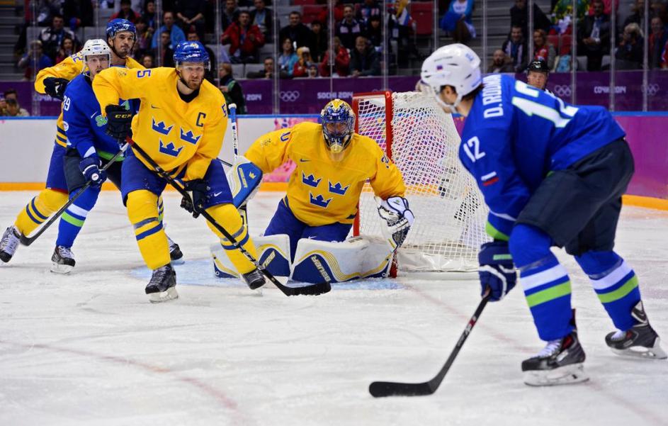 Slovenija Švedska četrtfinale Soči olimpijske igre Lundqvist Kronwall Rodman