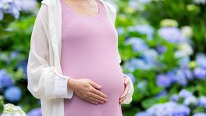 nosečnica se drži za trebuh
