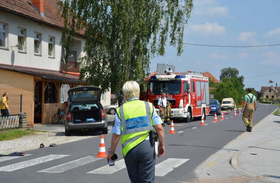 Nesreča avtomobila in motorja