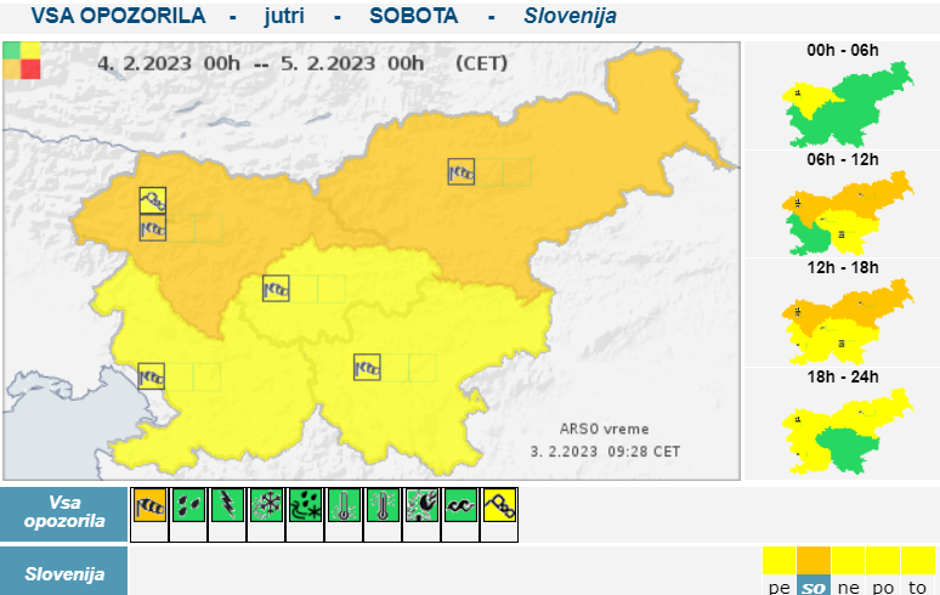 oranžno opozorilo zaradi vetra | Avtor: Arso
