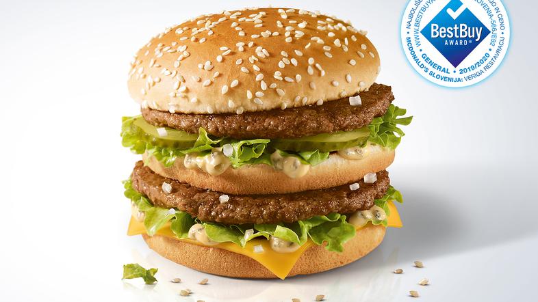 Big Mac, najslavnejši burger na svetu, v McDonald'sovih restavracijah po Sloveniji stane le 2,40 evra.