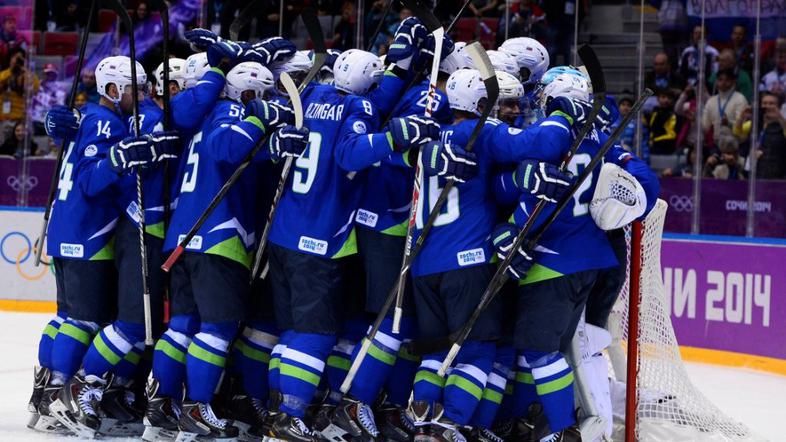 Slovenija Slovaška olimpijske igre Soči 2014 Kristan ekipa veselje slavje