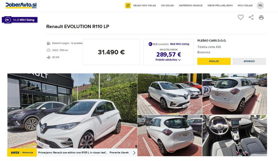 renault zoe | Avtor: Doberavto